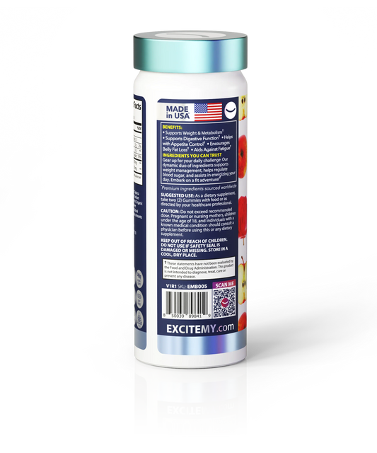 Excite My FIT Gummies – Organic Apple Cider Vinegar with Green Coffee – 48 ct