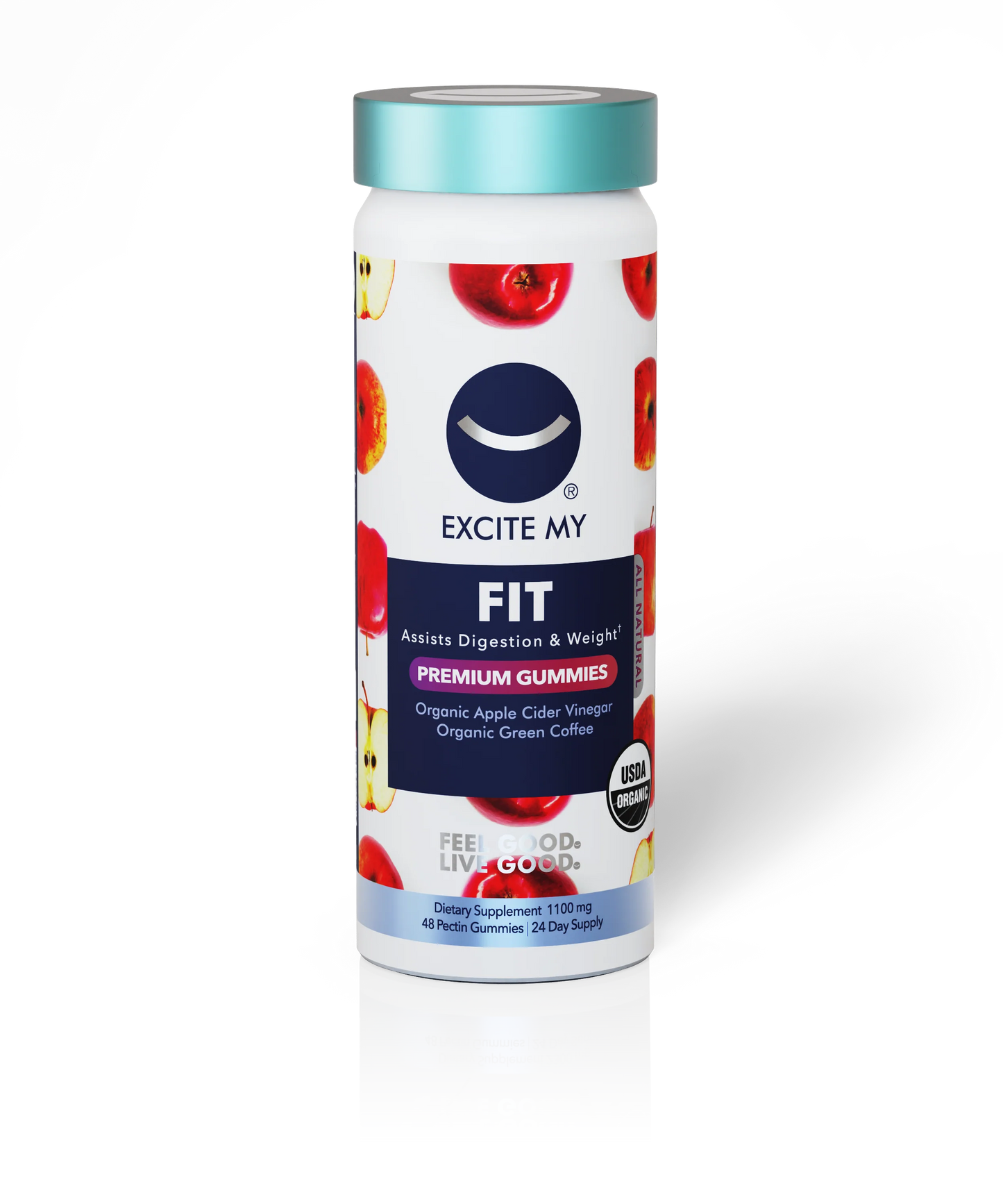 Excite My FIT Gummies – Organic Apple Cider Vinegar with Green Coffee – 48 ct