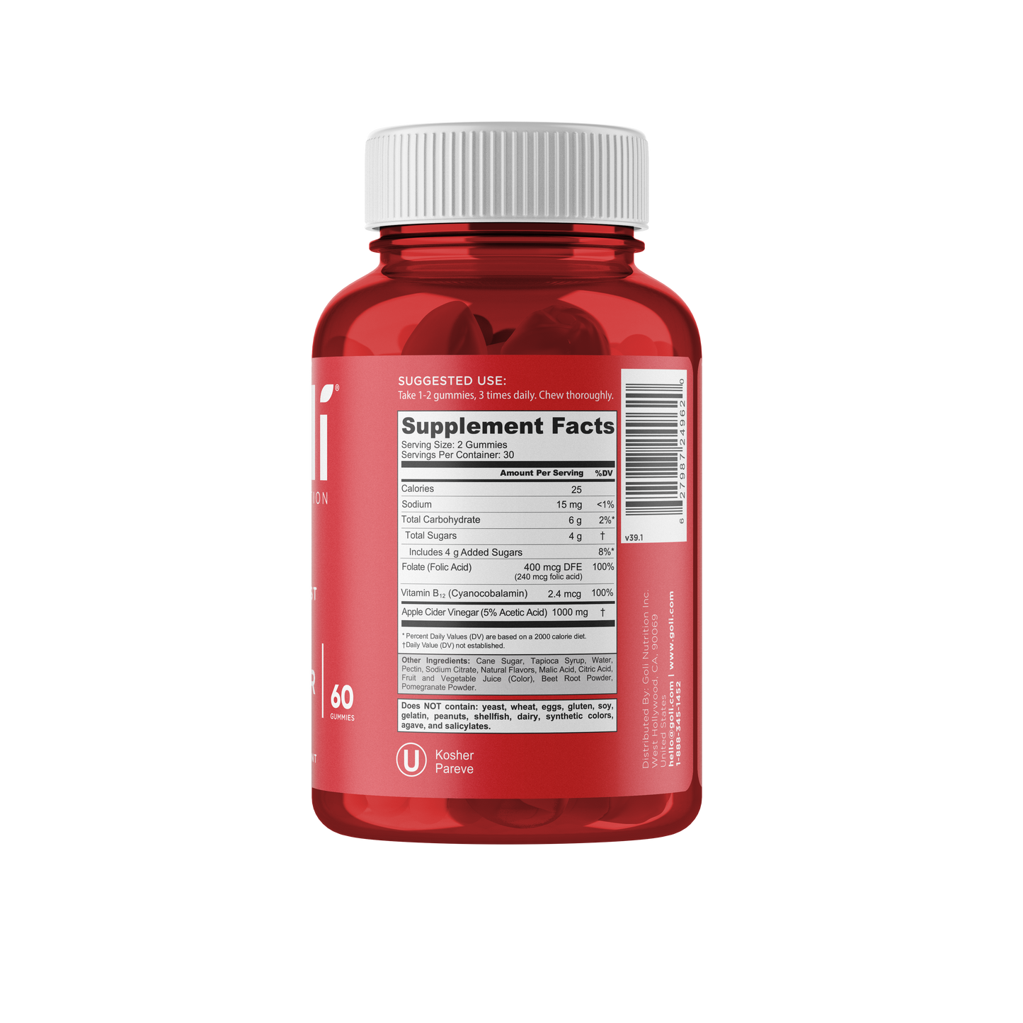 Goli Nutrition Apple Cider Vinegar Gummies - 60 ct