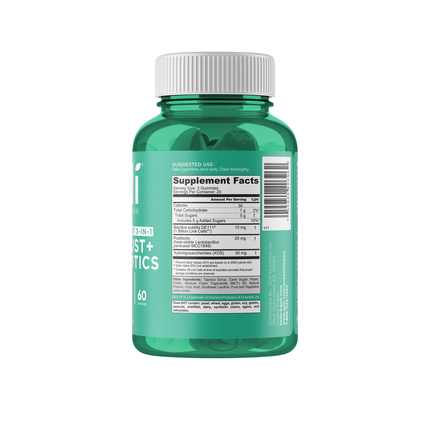 Goli Nutrition Pre + Post + Probiotics Vegan Gummies - 60 ct