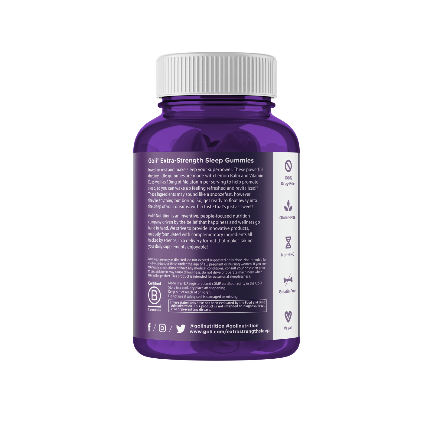 Goli Nutrition Extra Strength Dreamy Vegan Sleep Vitamin Gummies - 50 ct