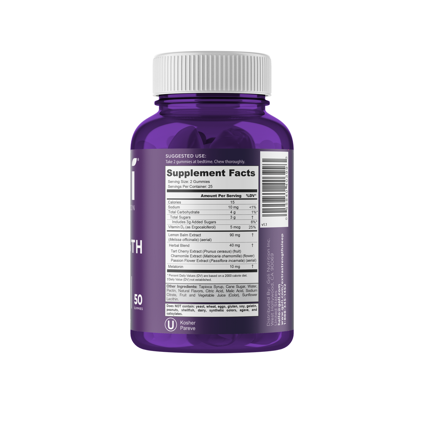 Goli Nutrition Extra Strength Dreamy Vegan Sleep Vitamin Gummies - 50 ct