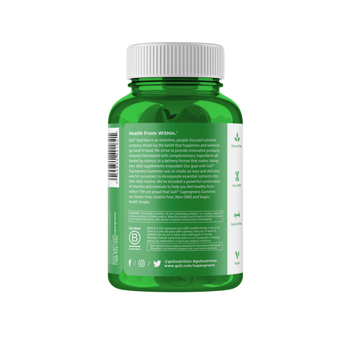 Goli Nutrition Vegan Supergreens Gummies - 60 ct