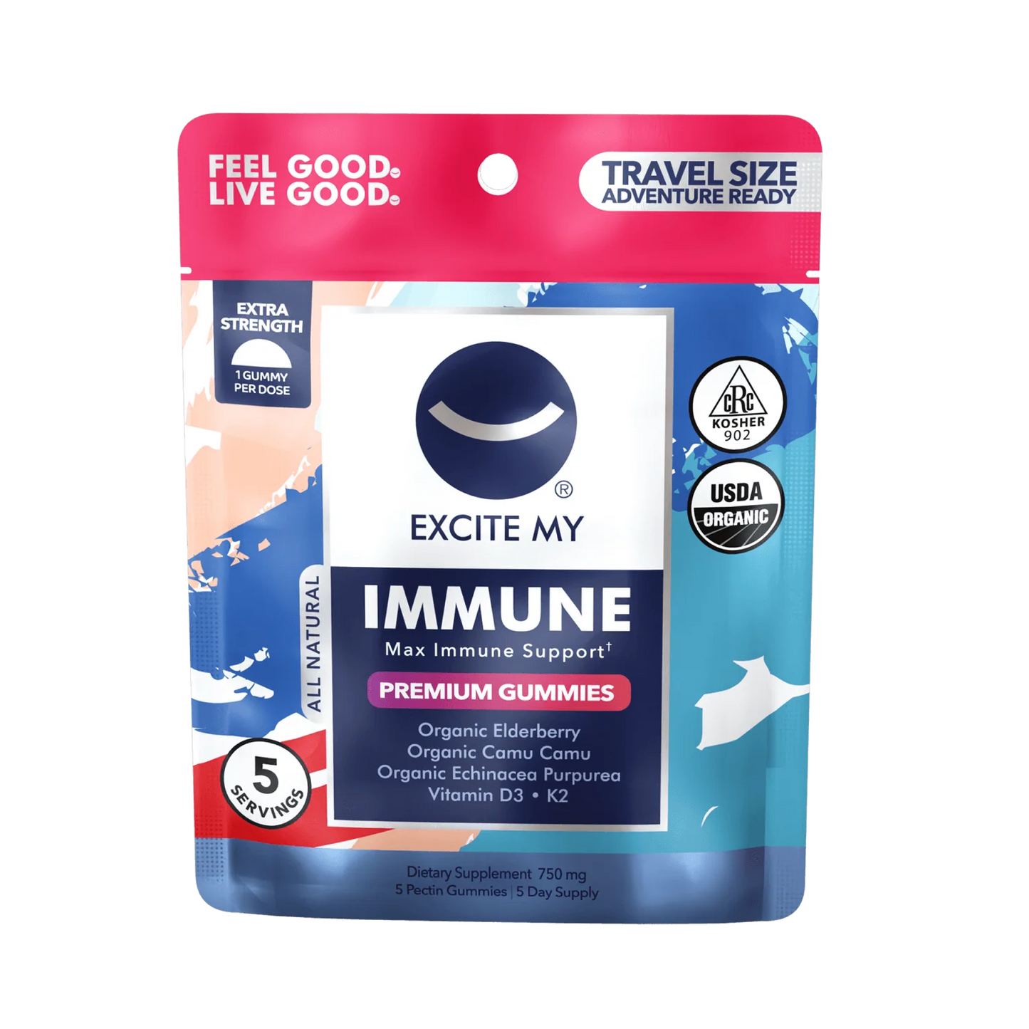 Excite My Immune Organic Elderberry Gummies - 48 ct